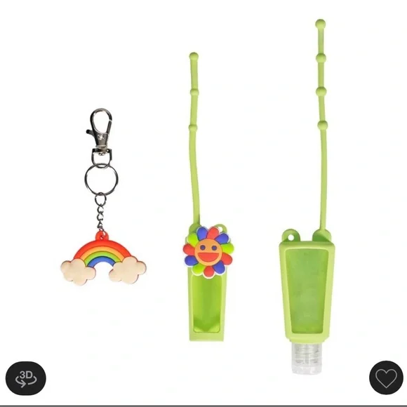 Green Bottle Holder Set with Rainbow Keychain - Picture 3 of 3
